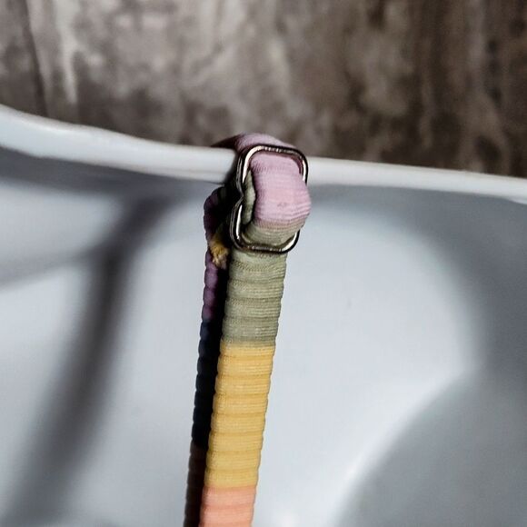 Fun Xhilaration Two Piece Swim Suit Bikini Color Block Ribbed Striped Size Small - Picture 7 of 12